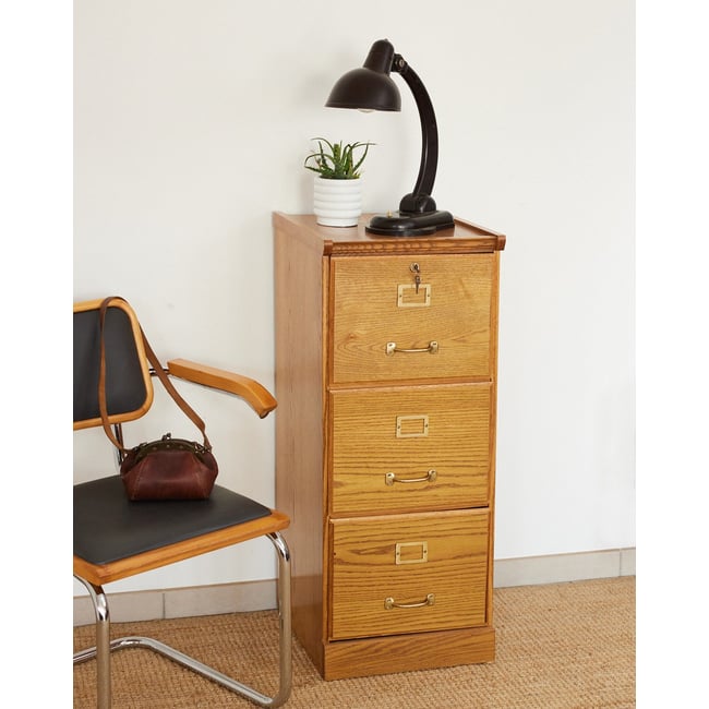 Classeur en bois Fernand N°489 - Bon état Couleur bois clair <span itemprop=