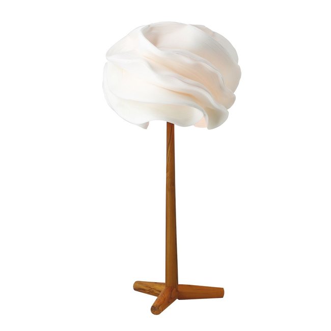 Lampe à poser en zipper pied en teck Couleur beige <span itemprop=