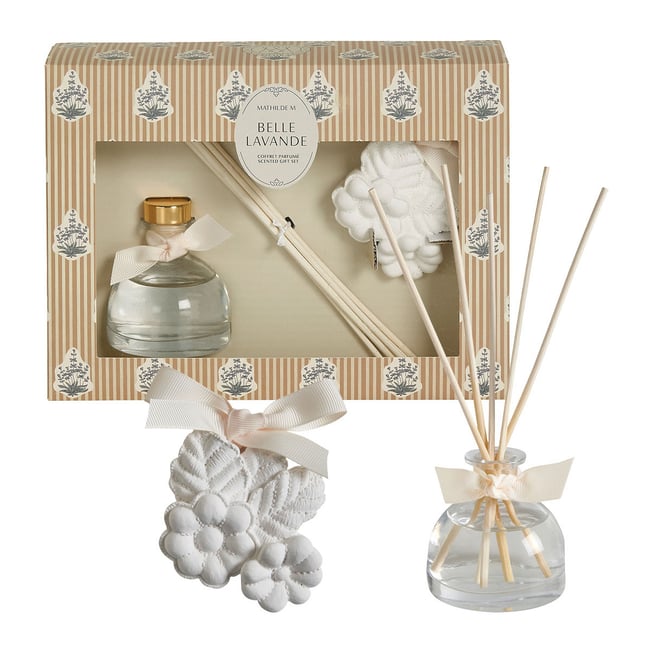 Coffret diffuseur de parfum et décor - Belle Lavande Couleur transparent <span itemprop=