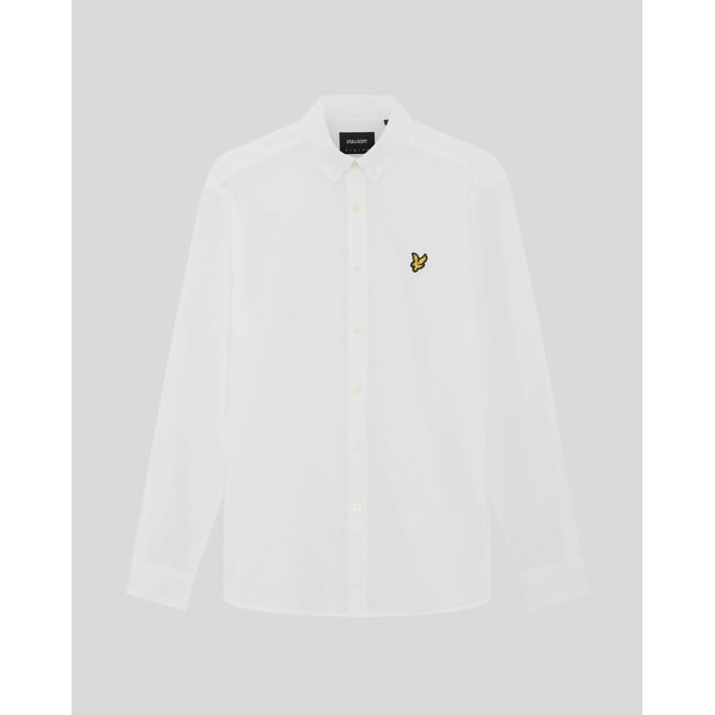 Chemise Oxford en mélange de lin blanc <span itemprop=