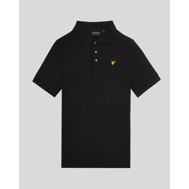Polo en coton noir jais <span itemprop=