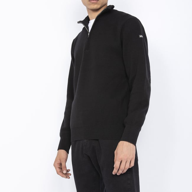 Pull col montant zippé Kern 3 noir <span itemprop=