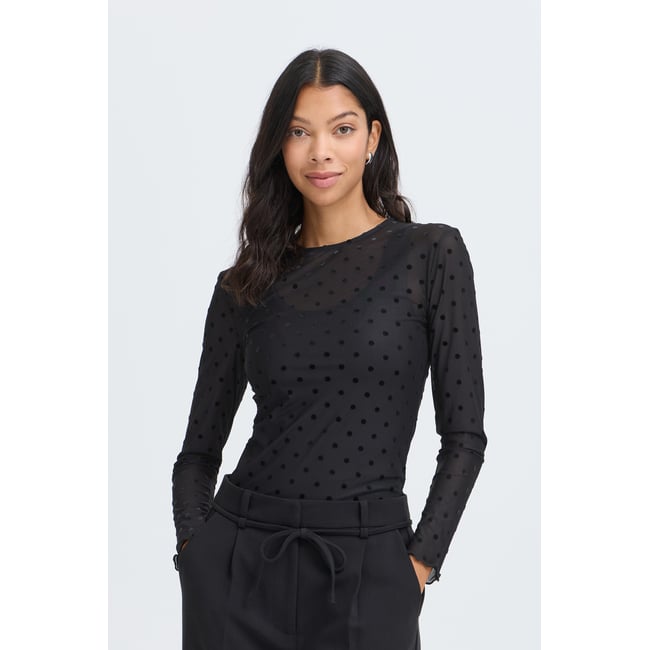 T-shirt à manches longues noir meteorite <span itemprop=