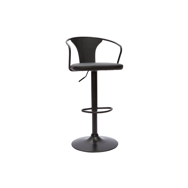 Tabouret de bar industriel noir réglable pivotant 360° BECKETT Couleur noir <span itemprop=