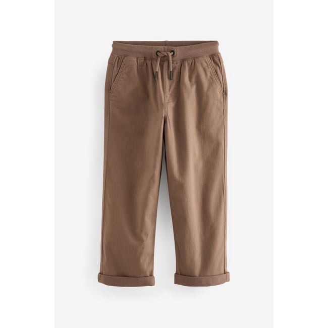 Pantalon à la taille côteuse marron fauve <span itemprop=