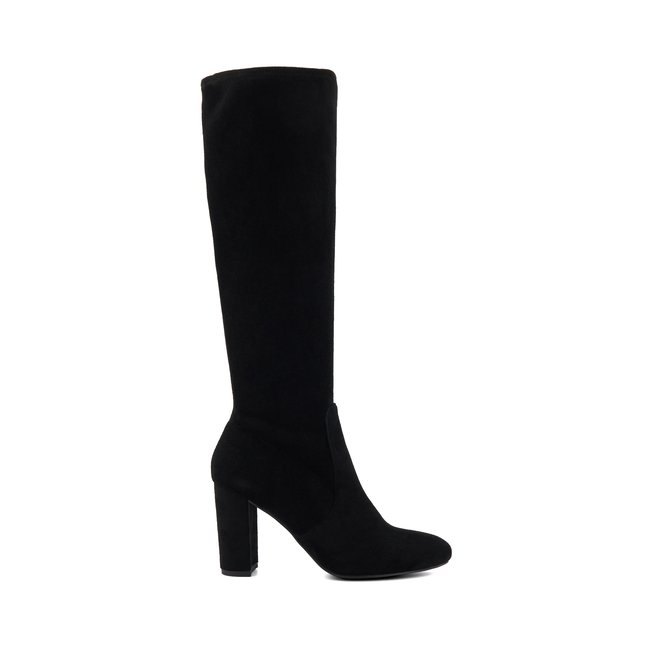 Bottes hauteur genou à talons carrés - SAFRON noir <span itemprop=