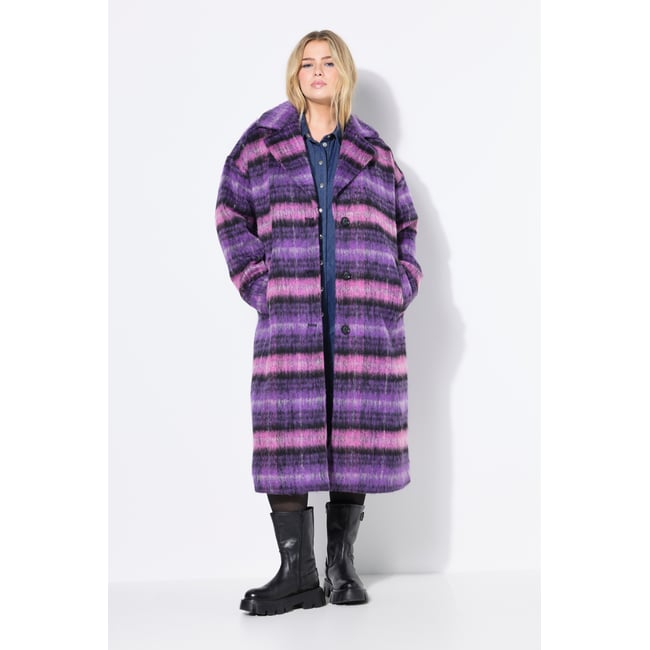 Manteau oversize à carreaux. Manches longues violet <span itemprop=