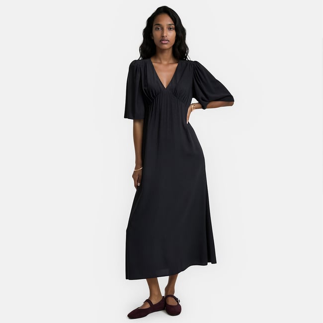 Short Butterfly Sleeve V-Neck Maxi Dress - LA REDOUTE COLLECTIONS