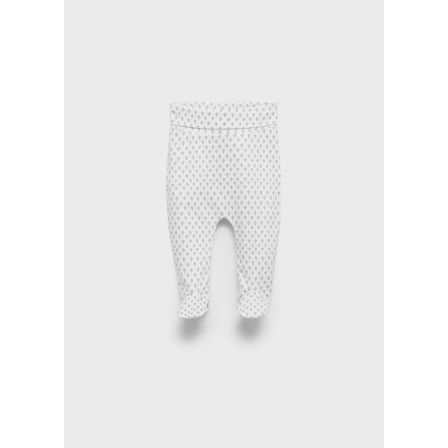 Pantalon à pieds coton imprimé gris <span itemprop=