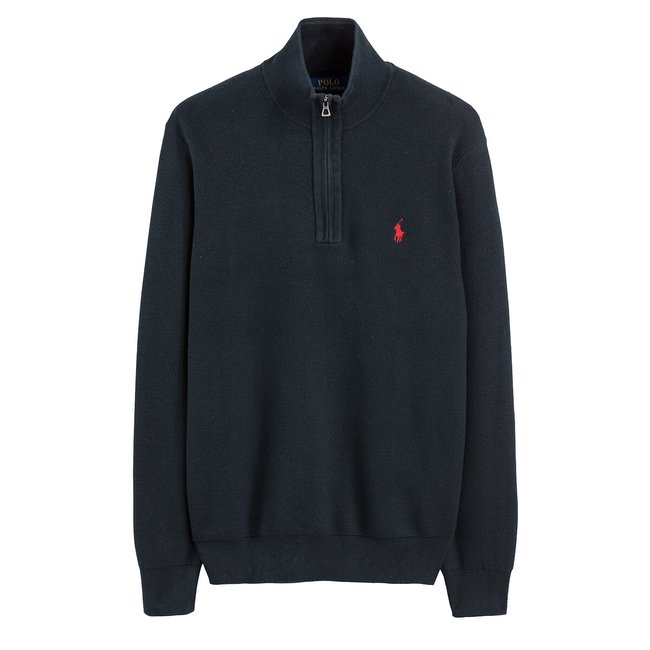 Pull demi zippe en coton
