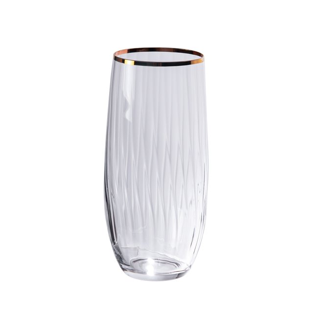 Boite de 6 gobelets hauts filet or 35 cl Couleur transparent / cristal <span itemprop=