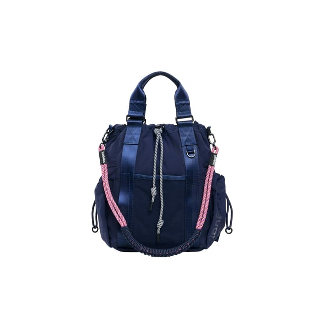 Sac à dos multipositions moyen en nylon bleu <span itemprop=