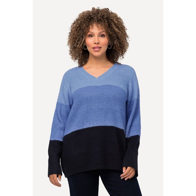 Pull Femme Rayures Blanches Et Grises Taille 46/48 - Occasion Très Bon état, Col Rond, Manches Rapportées