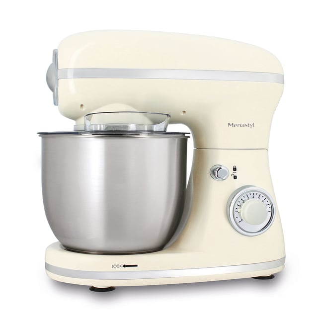 Robot patissier 1300W - 8 vitesses, RETRO crème <span itemprop=