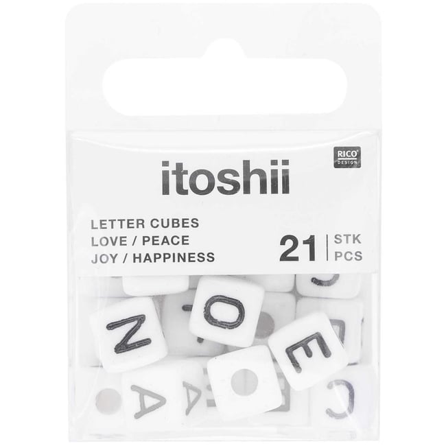 Itoshii pack 21 perles ponii love peace happiness joy - RICO DESIGN