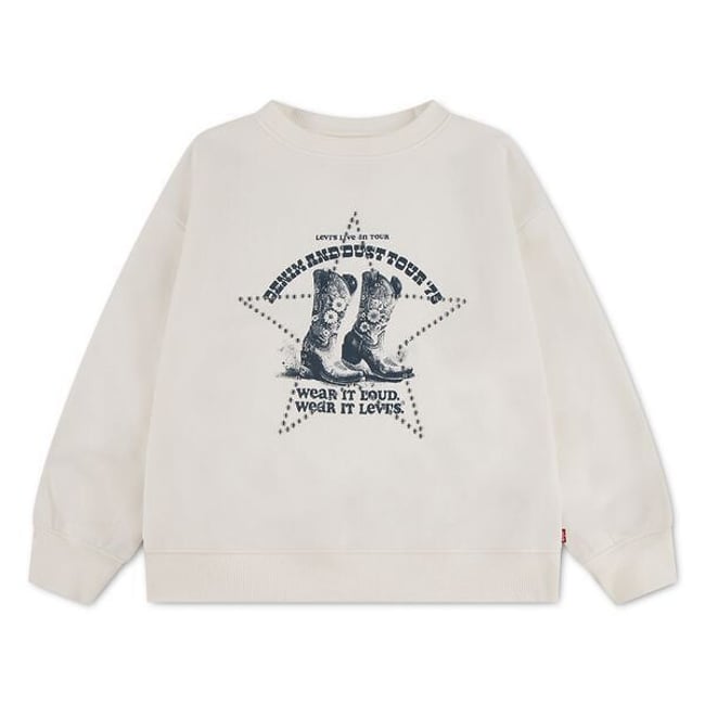 Sweatshirt mit Rundhalsausschnitt und Cowboystiefel-Print auf der Vorderseite ecru <span itemprop=