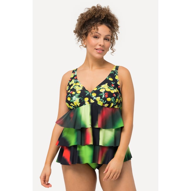 Tankini à motif citrons noir <span itemprop=