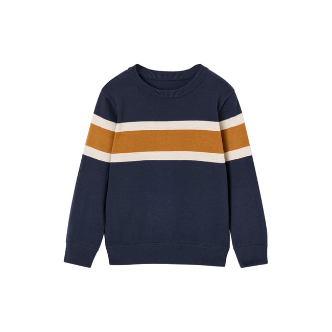 Pull col rond marine <span itemprop=