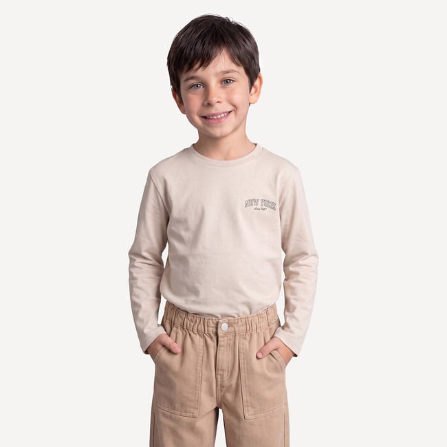 Lot de 5 t-shirts manches longues multicolore <span itemprop=