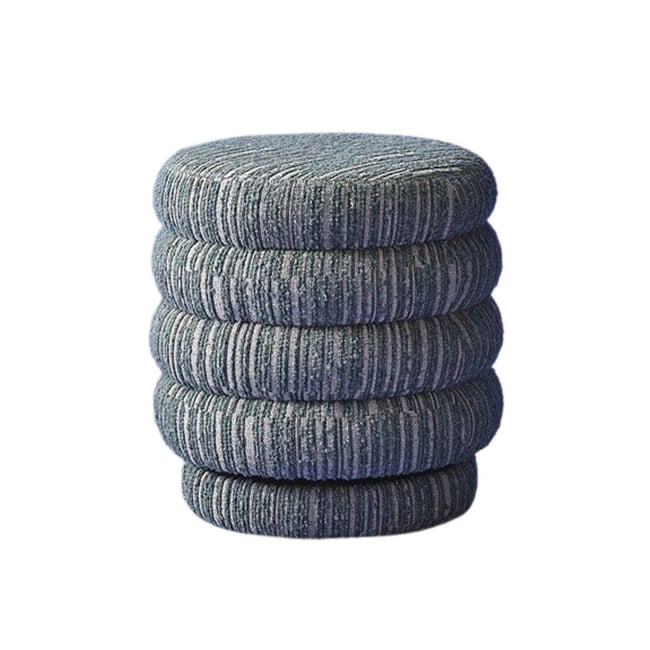 Pouf de table en tissu vert pivotant L46,5 cm - BIBENDUM Couleur vert <span itemprop=