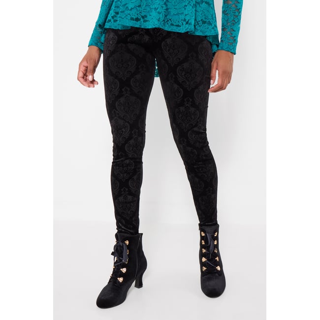 Legging en Velours Imprimé Lorna noir <span itemprop=