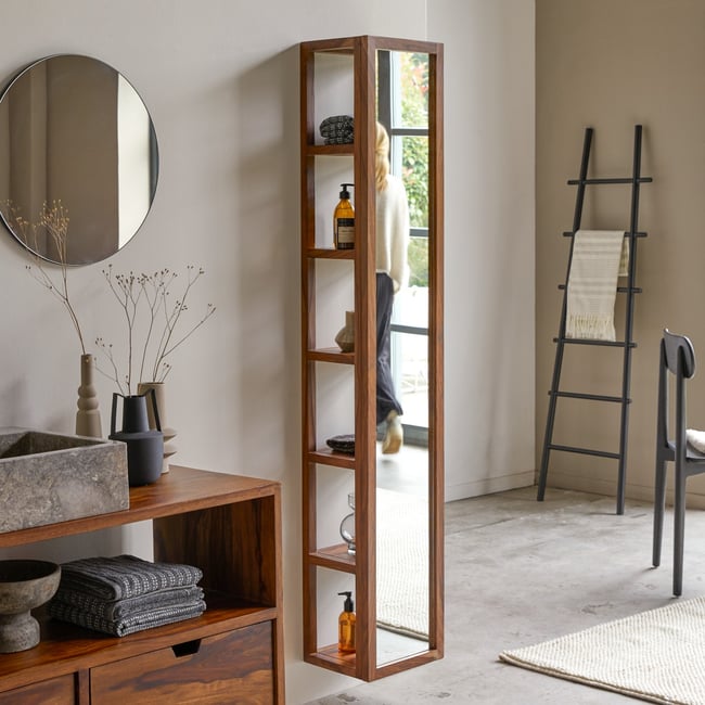 Colonne de salle de bain en Palissandre massif, TWIG Couleur marron <span itemprop=