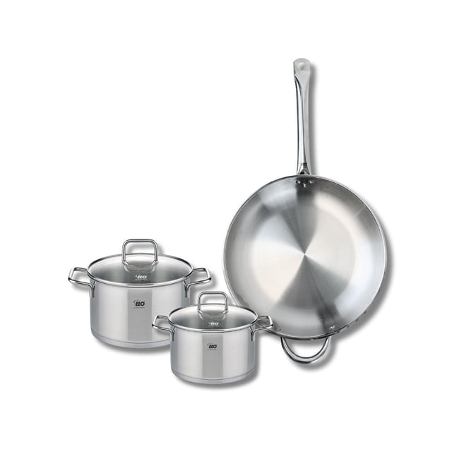 Batterie 1 poêle 32cm + 2 faitouts 16/20cm PROFI CITRIN gris <span itemprop=