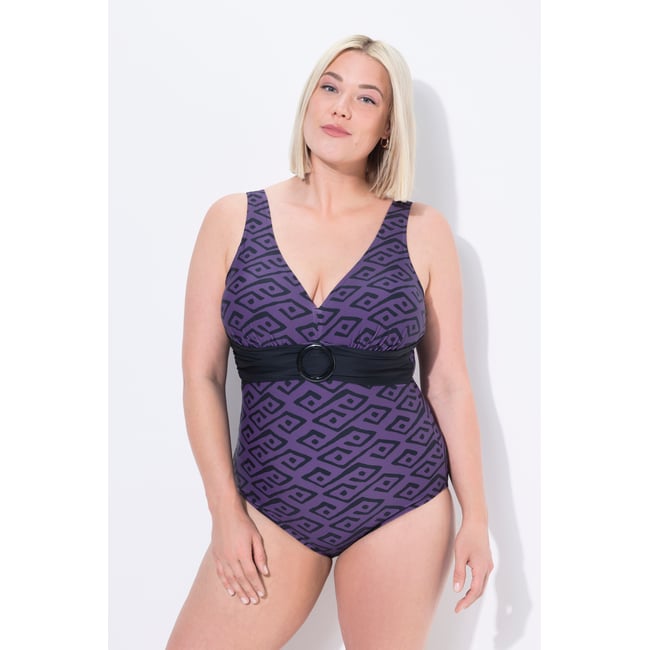 Maillot de bain à bonnets souples violet <span itemprop=
