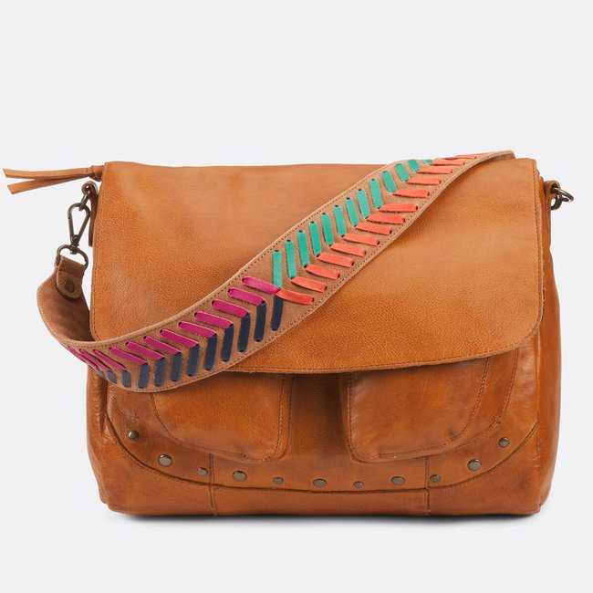 Sac en cuir porté épaule, Benna cognac <span itemprop=