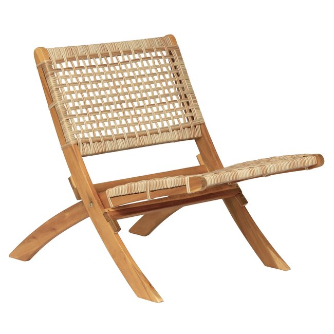 Fauteuil acacia massif et corde, JANEIRO bois naturel <span itemprop=