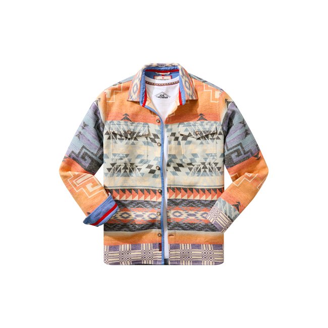 Surchemise à imprimé aztèque orange <span itemprop=