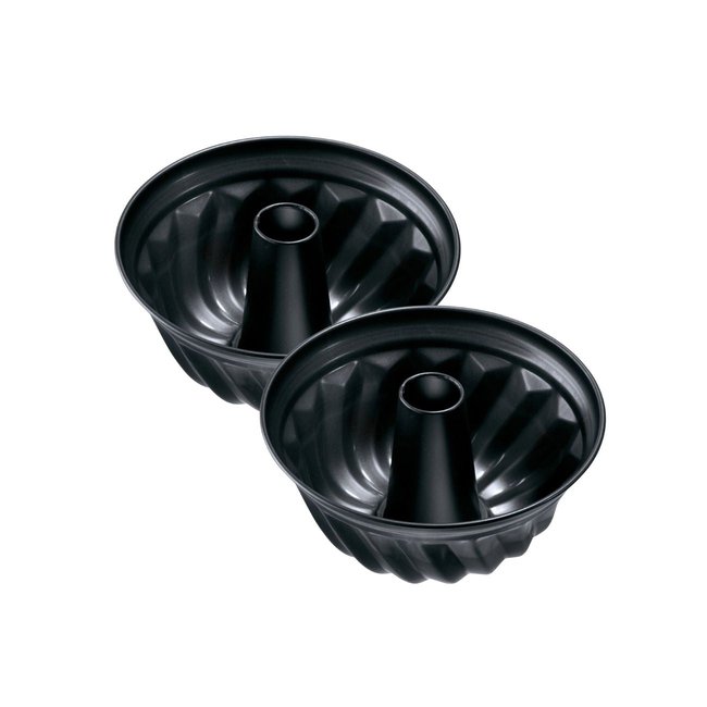 Lot de 2 moules à gâteaux 25/25/11,5 cm Black mettallic Black noir <span itemprop=
