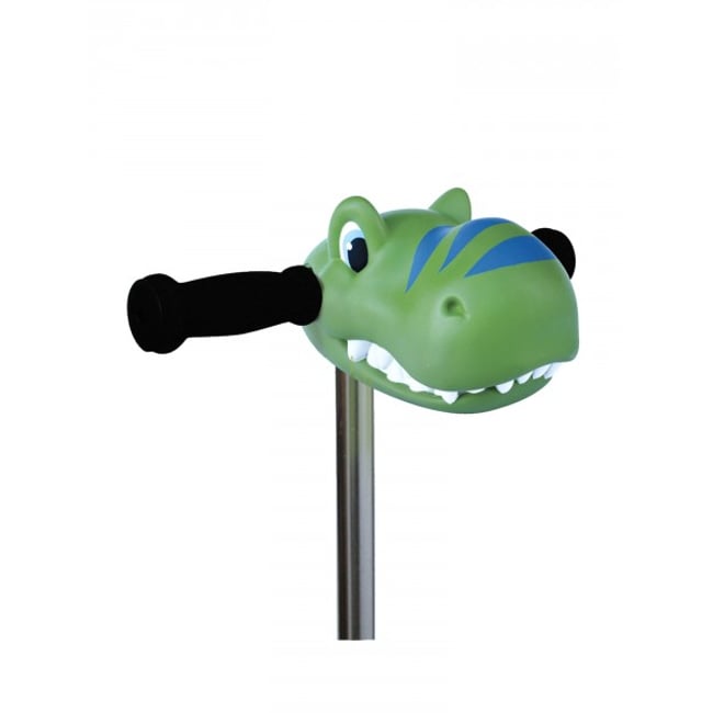 Tête de trottinette dinosaure vert <span itemprop=