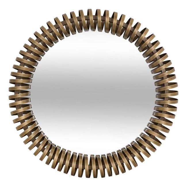 Miroir rond en métal BARREL Couleur doré <span itemprop=