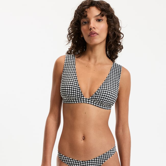 Haut de maillot de bain vichy, Signature JOHANE vichy noir/blanc <span itemprop=