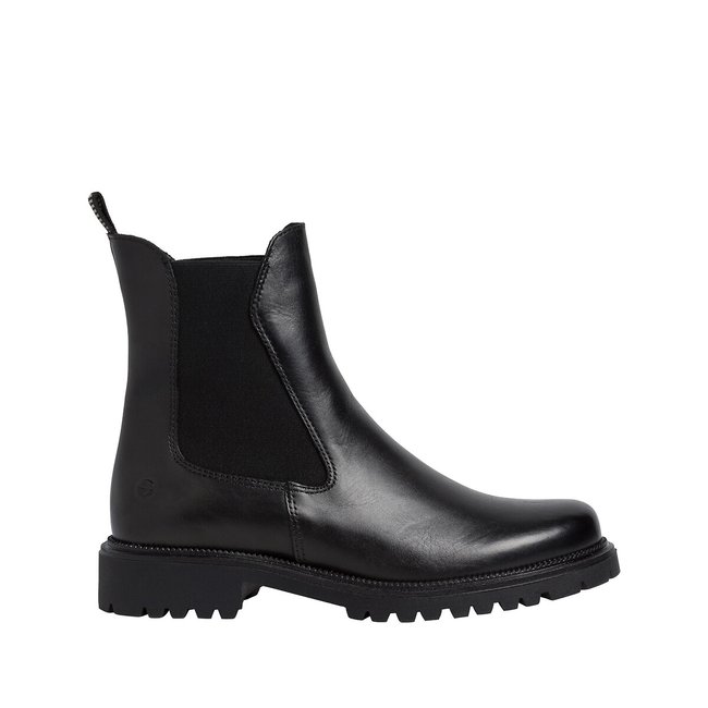 Leather Chelsea Boots, black, TAMARIS