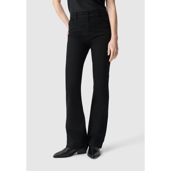 Jean flare taille haute Waterless JODIE noir <span itemprop=