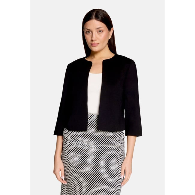 Veste blazer à manches 3/4 noir <span itemprop=