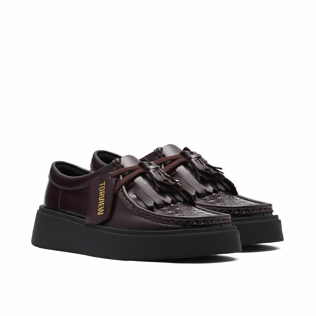 Derbies de piel Torview rojo burdeos <span itemprop=