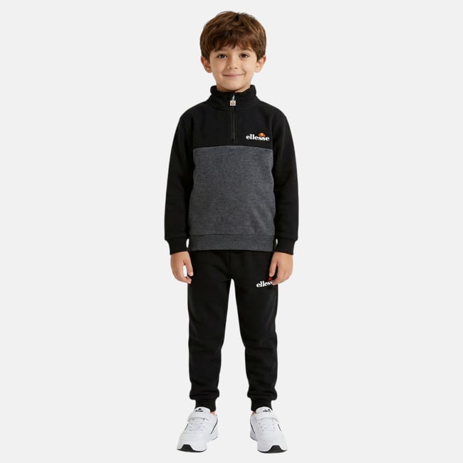 Ensemble veste zippée col montant et pantalon de jogging SQUAD noir <span itemprop=