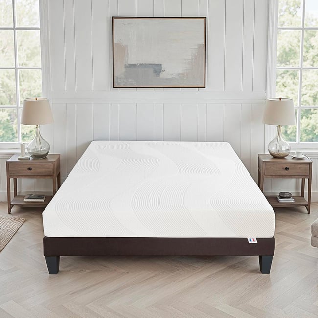 Matelas Paris - Mousse mémoire de forme - Fabriqué en France - 24 cm d'épaisseur - Accueil moelleux, soutien ferme Couleur blanc <span itemprop=