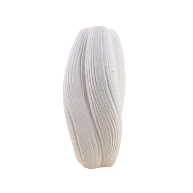 Vase en porcelaine vagues, H36cm Couleur blanc <span itemprop=
