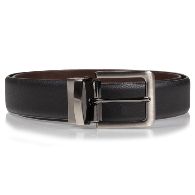 Ceinture réversible grainée multicolor noir/marron <span itemprop=