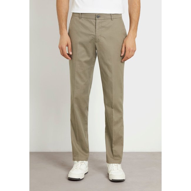 GUESS Pantalon slim en lin mélangé vert olive <span itemprop=