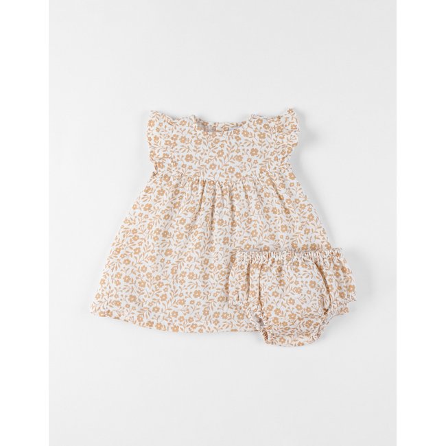 Robe avec bloomer, Voile de coton jaune <span itemprop=