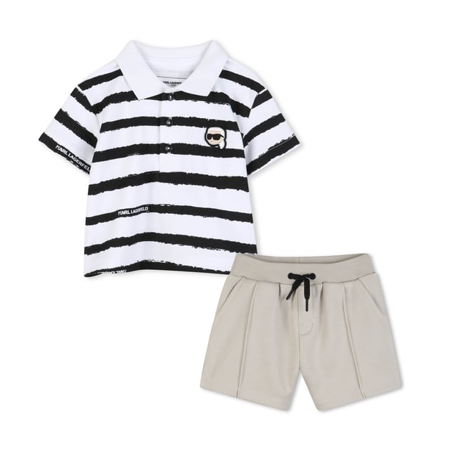 Ensemble polo et short blanc <span itemprop=