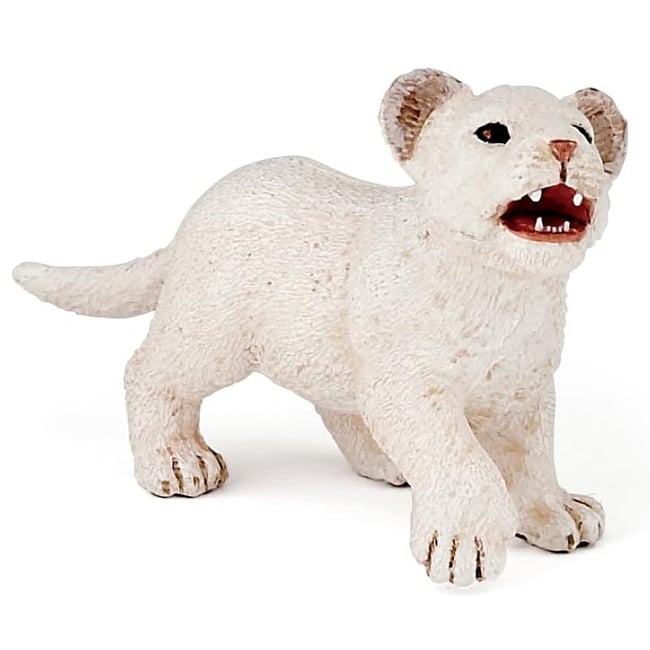 Figurine lionceau blanc blanc <span itemprop=