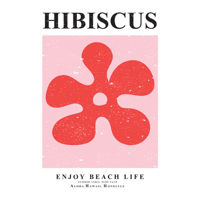 Tableau Sur Toile Hibiscus Tropical ILLUSTRATION Couleur tableaux sur toile-rouge <span itemprop=