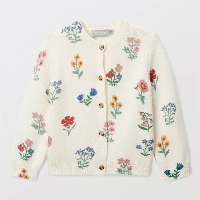 Cardigan tricot imprimé naturel <span itemprop=