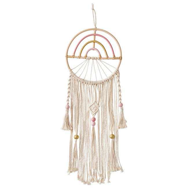 Attrape-rêves Arc-en-ciel Couleur rose poudré <span itemprop=